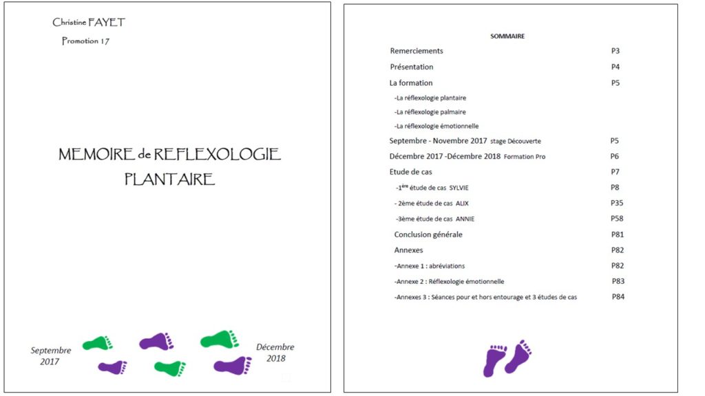 Mémoire de Réflexologie plantaire